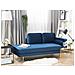 Chaise Longue In Velluto Blu Marino Destra Miramas - Foto miniatura 20