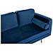 Chaise Longue In Velluto Blu Marino Destra Miramas - Foto miniatura 18