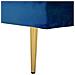 Chaise Longue In Velluto Blu Marino Destra Miramas - Foto miniatura 25