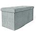 Pouf Contenitore Imbottito Pieghevole Modello Double Velvet Colore Grigio   - Foto miniatura 4