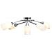 Lampadario Paralumi In Ceramica 5 Lampadine E14 Bianco A Cono - Foto miniatura 3