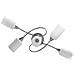 Lampadario Paralumi In Ceramica 5 Lampadine E14 Bianco A Cono - Foto miniatura 5