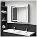 Armadietto Bagno con Specchio e LED Grigio Cemento 80x12x68 cm - Foto miniatura 1