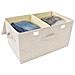 Scatola Portaoggetti in Tessuto 50x30x25 cm Crema - Foto miniatura 2