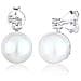 Orecchini A Perno Donna Argento 925 Diamante Brillante -semi-rotonda - Perla Coltivata Di Acqua Dolce - Foto miniatura 1