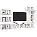 Set Mobili Porta TV 8 pz Bianco in Legno Multistrato - Foto miniatura 2