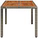 Tavolo Da Giardino Piano In Legno Grigio 90x90x75 Cm Polyrattan - Foto miniatura 3