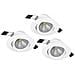 Faretto Ad Incasso Moderno Saliceto In Alluminio Bianco 3 Luci Led 6w 2700k - Foto miniatura 1