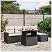 Set Divano Da Giardino 6 Pz Con Cuscini Nero In Polyrattan - Foto miniatura 1