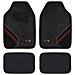 Set Tappeti 4 Pz In Pvc 04 Nero-rosso - Foto miniatura 1