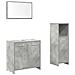 Set Mobili Da Bagno 3 Pz Grigio Cemento In Legno Multistrato - Foto miniatura 2