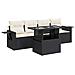 Set Divani Da Giardino 5 Pz Con Cuscini In Polyrattan Nero - Foto miniatura 2