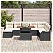 Set di Divano da Giardino con 9 Pezzi in Rattan Polimerico Nero, Divano da Giardino a 2 Posti con Stoccaggio e Cuscini in Rattan Polimerico Nero - Foto miniatura 3