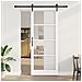 Porta Scorrevole  con Set di Hardware 'ORKDAL'in Legno Massello Bianco e Vetro, Porta Interna  con Vetro 'ORKDAL'Bianca 93x232x4 cm - Foto miniatura 2