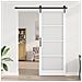 Porta Scorrevole  con Set di Hardware 'ORKDAL'in Legno Massello Bianco e Vetro, Porta Interna  con Vetro 'ORKDAL'Bianca 93x232x4 cm - Foto miniatura 3