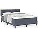 Letto Box Spring con Materasso Nero 100x200 cm in Velluto - Foto miniatura 4