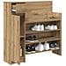 Mobiletto per Scarpe Rovere Artigianale 100.5x28x100 cm Legno Ingegnerizzato - Foto miniatura 3