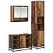 Set di mobili per il bagno con lo scaffale 3 pcs Legno vecchio - Foto miniatura 1