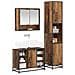 Set di mobili per il bagno con lo scaffale 3 pcs Legno vecchio - Foto miniatura 3