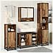 Set di mobili per il bagno con lo scaffale 3 pcs Legno vecchio - Foto miniatura 4