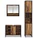 Set di mobili per il bagno con lo scaffale 3 pcs Legno vecchio - Foto miniatura 8
