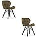 Sedia in velluto WAKO - Design ergonomico moderno, gambe marroni /nere x 2 - Foto miniatura 1