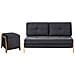 Set Da Salotto 3 Posti Edland Tessuto Nero Con Pouf - Foto miniatura 2