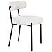 Set 2 Sedie Da Pranzo Badalona In Bouclé Bianco Con Gambe Nere 49x57x72,5 Cm - Foto miniatura 3