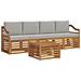 Set divani con cuscino 5 pcs Grigio Naturale e Chiaro - Foto miniatura 1