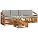 Set divani con cuscino 5 pcs Grigio Naturale e Chiaro - Foto miniatura 3