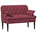 Loveseat con bottoni imbottiti Rosso Vino 111 x 68 x 80 cm - Foto miniatura 1