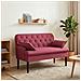 Loveseat con bottoni imbottiti Rosso Vino 111 x 68 x 80 cm - Foto miniatura 2