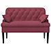 Loveseat con bottoni imbottiti Rosso Vino 111 x 68 x 80 cm - Foto miniatura 3