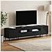 Mobile TV LED a 3 pezzi Nero Legno ingegnerizzato - Foto miniatura 2