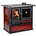 Cucina a Legna Rosa Liberty Potenza Termica Nominale 6,5 kW 185 m3 Riscaldabili Colore Bordeaux - Foto miniatura 5