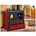 Cucina a Legna Rosa Liberty Potenza Termica Nominale 6,5 kW 185 m3 Riscaldabili Colore Bordeaux - Foto miniatura 4