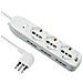 62048 Multipresa 9 Posti 3 Polivalenti (schuko + 10/16a) + 6 Bivalenti 10/16a, Colore Bianco, Cavo 2 M - Spina Piccola 10a - Foto miniatura 1