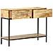 Tavolo Consolle 100x35x76 Cm In Legno Massello Di Mango - Foto miniatura 3