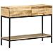 Tavolo Consolle 100x35x76 Cm In Legno Massello Di Mango - Foto miniatura 8