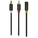 0.2 m, 3.5 mm female / 2 x RCA male, 3.5 mm, 2 x RCA, Maschio / femmina, Antracite, Oro, Rame, PVC - Foto miniatura 4