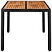 Tavolo Da Giardino Piano In Legno Nero 90x90x75 Cm Polyrattan - Foto miniatura 3