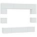 Set Mobili Porta Tv 8pz Bianco In Legno Multistrato - Foto miniatura 2