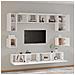 Set Mobili Porta Tv 8pz Bianco In Legno Multistrato - Foto miniatura 3