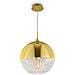 Lampadario Contemporaneo Fermi Metallo Oro 1 Luce Diffusore Vetro E Metallo - Foto miniatura 1