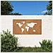 Decorazione Muro Giardino 105x55 Cm Mappa Mondo Acciaio Corten - Foto miniatura 1