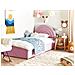 Letto Contenitore Velluto Rosa 90 X 200 Cm Anet - Foto miniatura 1