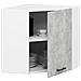 Mobile da cucina pensile ad angolo OLIWIA, 1 anta, 60x30x58 cm, Colore Bianco e Grigio Cemento - Foto miniatura 2