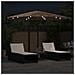 Ombrellone Giardino Led E Palo In Acciaio Marrone 324x324x247cm - Foto miniatura 3