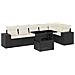 Set Divani Da Giardino Con Cuscini 7pz Nero Polyrattan - Foto miniatura 2