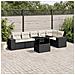 Set Divani Da Giardino Con Cuscini 7pz Nero Polyrattan - Foto miniatura 1